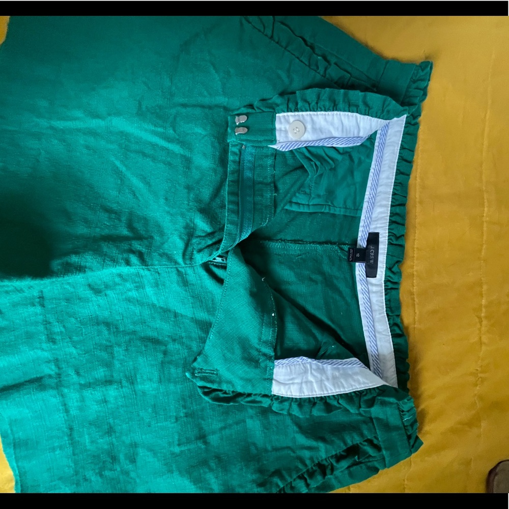 J. Crew Ruffle Chino Short Green Size 12